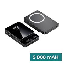 Powerbank Wireless 5000 mAH 2A 22,5W fekete