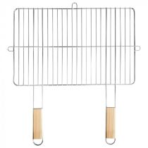 Szögletes grillrács fa fogantyúval 57x51 cm