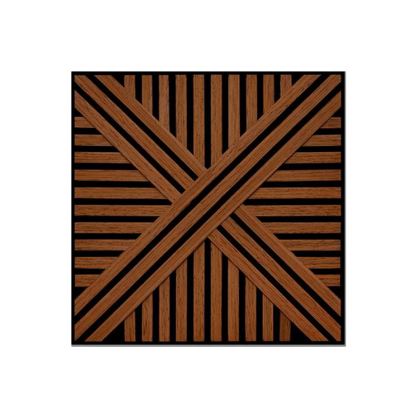 Akusztikus falpanel Deco VI dió hatású 60x60x1,8 cm