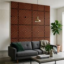 Akusztikus falpanel Deco IX dió hatású 60x60x1,8 cm