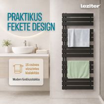 Solaro Design törölközőszárító radiátor 1400x600 mm fekete