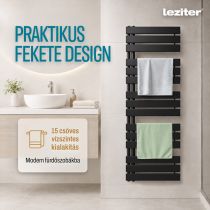 Solaro Design törölközőszárító radiátor 1400x500 mm fekete