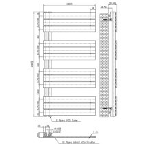 Solaro Design törölközőszárító radiátor 1200x600 mm fehér