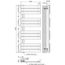 Solaro Design törölközőszárító radiátor 1200x500 mm fekete