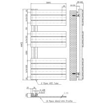 Solaro Design törölközőszárító radiátor 1000x500 mm fehér
